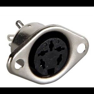 DIN 5-pins 240° (v) inbouw hoefijzer connector / metaal