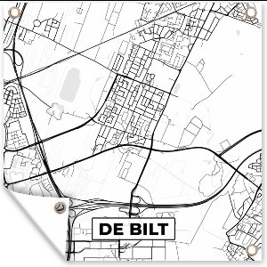 Tuin poster De Bilt - Plattegrond - Stadskaart - Kaart - 200x200 cm - Tuindoek