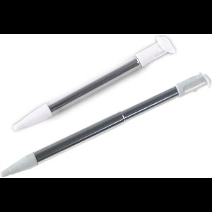 2x Inschuifbare Aluminium Stylus Pen geschikt voor New Nintendo 2DS XL Wit