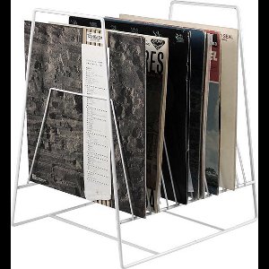 LP vinyl platen opbergrek - platen bladerrek - platenkast - opbergen 60 tot 70 platen - wit