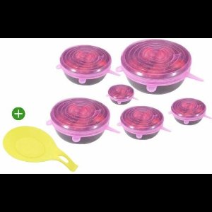 ZaCia Siliconen Deksel - Vershouddeksel - Afsluitdeksel - 6 Verschillende Maten - Herbruikbare Vacuum Deksel - Duurzaam - Flexibele Siliconen Deksel - Universele Siliconen Deksels - Stretch deksels - Herbruikbaar Deksels - Siliconen Lepelhouder