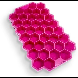 UDUTCH Siliconen IJsblokjesvormen Set 3 stuks | Honingraatontwerp | BPA-vrij | IJsklontjes | IJsblokjes Maken Voor Feest, Cocktail, IJskoffie, IJsblokjes Thuis & Bar | Roze