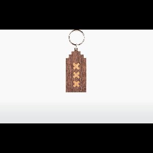 Amsterdamse Sleutelhanger - Trapgevel - Walnoot & Esdoorn