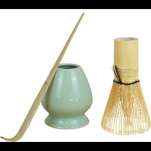 Dastium Home Matcha - Matcha Set - 3 delige set met matcha klopper, lepel en whisk houder - Matcha Whisk - Matcha Starterkit - Groen