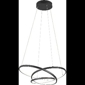 LED Hanglamp - Torna Alvin - 34W - Aanpasbare Kleur - Dimbaar - Rond - Mat Zwart - Metaal