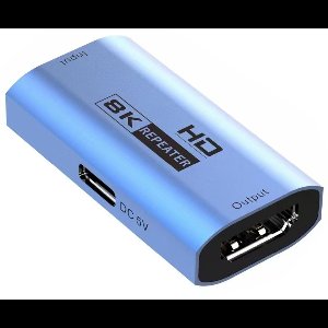 8K HDMI Repeater Adapter - HDMI 2.1 Signaalversterker verlenging met USB-C Voeding - Ondersteunt 8K @ 60Hz en 4K @ 120Hz - blauw