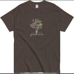 Minimalistisch Dames & Heren Tshirt - Bloemen en Vrede Tekst: Today I Choose Peace - Bruin - 2XL