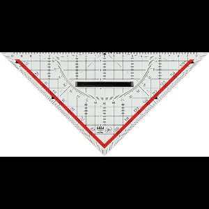 Mobius & Ruppert Geodriehoek M+R 20cm plexigl - transp. met afneembare greep