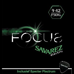 Savarez F50XL Focus Premium Gitaarsnaren Voor De Elektrische Gitaar Met Specter Plectrum | Snarenset | Elektrisch | Stalen Snaren