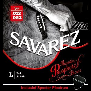 Savarez A140L Premium Gitaarsnaren Voor De Akoestische Gitaar Met Specter Plectrum | Snarenset | Akoestisch | Stalen Snaren