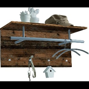 FMD - Wandkapstok - 72x29,3x34,5 - cm - oude - stijl - bruin