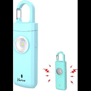 Yarvu ® - Persoonlijke Alarm - Zakalarm - Zaklamp - Oplaadbaar - Sleutelhanger - Noodfluit - Persoonlijk Veiligheid - Alarmknop - Zelfverdediging Sirene - Vrouwen Ouderen Kinderen - Blauw