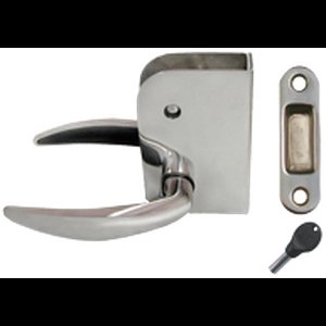 allpa RVS Magnetische deurklink links met slot (zonder sluitplaat), deurdikte 16-18mm