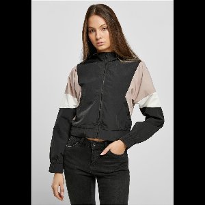 Urban Classics - Short 3-Tone Crinkle Jacket - 5XL - Zwart/Roze