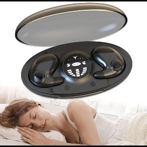 JeiibrZui Draadloze Oordopjes - Slaapoordopjes - Comfortabele Pasvorm Lichte Gewicht - 24 Uur Batterijduur - IPX5 Waterdicht Beige