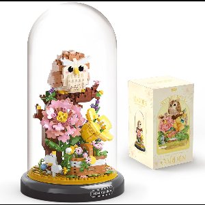 Namajunas - Kunstbloemen Boeket - Bloemenboeket in Stolp - Bouwsets Volwassenen - Dierentuin Serie Collection - Botanical Bloemen - Bouwsets - Niet geschikt voor LEGO - Uil - Decoratie voor Huis, Cadeau, Kerst, Oudjaar, Nieuwjaar