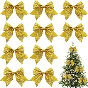 12 glinsterende gouden knooppunten voor kerstbomen - gezinsfeesten-bruiloften-vakanties en vieringen