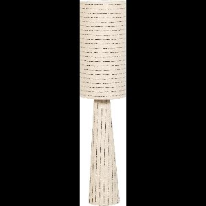 WOOOD Loft Vloerlamp - Metaal/Bouclé Stof - Naturel/Beige Met Strepen - E27 Lichtbron - 130xØ30 cm