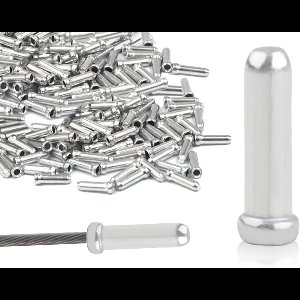 Inovra - Eindkappen voor Remkabel en Schakelkabel - Fiets Accessoires - Set van 200 - Aluminiumlegering - Zilverkleurig