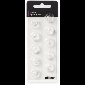 Oticon minifit OPEN dome MAAT: 8 MM - Blister van 10 stuks - voor MiniRite luidsprekers