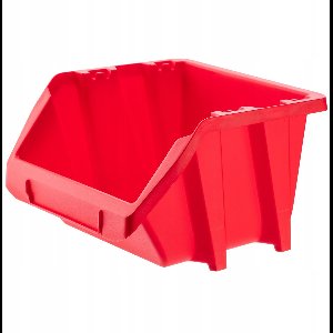 KADAX Werkplaatsstapelkist, kleine sorteerdoos van PP-kunststof, opbergbox in verschillende maten en kleuren, opbergdozen voor gereedschapswand (rood, set van 50 - 214 x 198 mm)