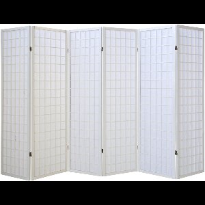 Homestyle4u Kamerscherm - 264x175 cm - wit - 6-delig - Shoji