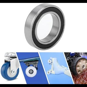 6804DD Deep Groove Ball Bearings P0 20x32x7mm Lubricated Bearings Double Rubber Seal Black Silver Tone Scooter Skateboard Wheel