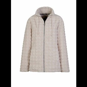 BJØRNSON Samanta Coral Fleece Vest 4 Seizoenen Zigzag-motief Dames - Maat 50 - Off-White