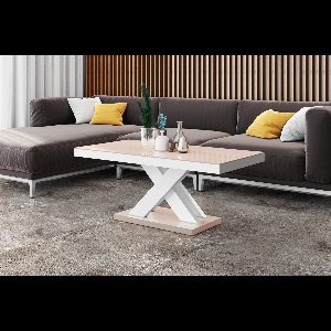 NoaHome Zarino Salontafel Cappuccino – Stijlvolle Rechthoekige Salontafel van Hout met Fineer – Hoogwaardige Woonkamer Meubel – Modern Design – 120x60x50 cm