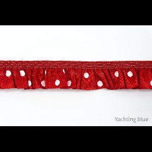 Band elastisch - rood band witte stippen - lengte 2 meter - band voor kastplanken - band elastiek - vrolijke sierband - fournituren -