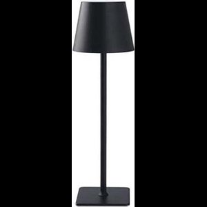 Fedec Draadloze Tafellamp - Dimbaar - ∅11 x 38 cm - IP44 Waterdicht - Zwart