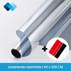Transparante isolerende raamfolie | 90 x 300 cm | Makkelijke bevestiging | Isolatiefolie voor alle type ramen | Raamisolatie op maat