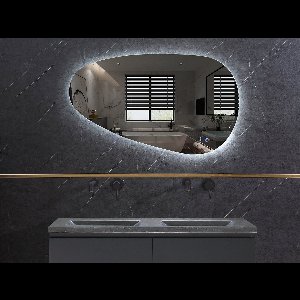 Mawialux LED Badkamerspiegel - 110x60cm - Asymmetrisch - Verlichting - Verwarming - Darla