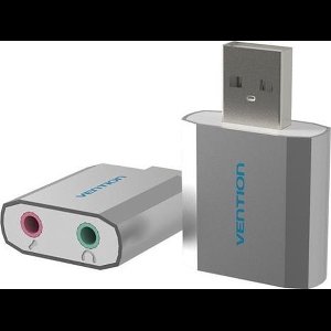 USB externe geluidskaart naar 3.5mm audio microfoon AUX adapter - Zilver