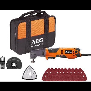 AEG OMNI 300 Multitool – 12V/230V – Incl. accessoires en tas