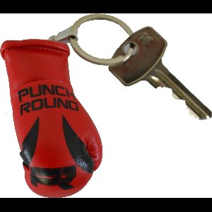 Punch Round Bokshandschoen Sleutelhanger Rood Zwart