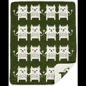 Klippan wiegdeken chenille katoen Little me - groen- 70x90cm