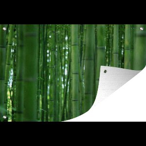 Muurdecoratie Het Bamboebos van Arashiyama van dichtbij - 180x120 cm - Tuinposter - Tuindoek - Buitenposter