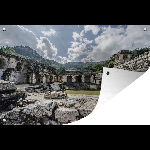 Tuinposter - Tuindoek - Tuinposters buiten - Tussen de Maya-ruïnes in Palenque Mexico - 120x80 cm - Tuin
