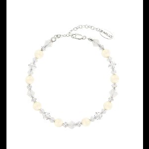 ARLIZI 1947 Armband parel Swarovski kristal wit - sterling zilver - 21 cm