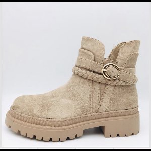 Shoekueen Dames Laarzen Suede Vlecht Beige 37