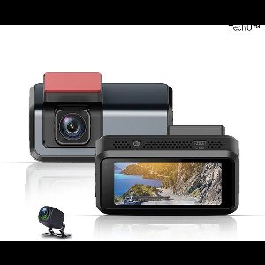 TechU™ Dashcam Camera – M45 Zwart – Dashboardcamera met Achteruitrijcamera – 3 inch Beeldscherm Full HD 1080P – 140° Wijdhoeklens – G-sensor – Loop recording – Bewegingssensor – Parkeermodus – Voor Auto