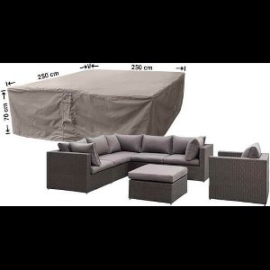 Raffles Covers loungesethoes - 250 x 250 H: 70 cm - RLS250250 - Waterdicht - Ademend - UV-bestendig - Elastisch rijgkoord - Beschermhoes tuinmeubelen