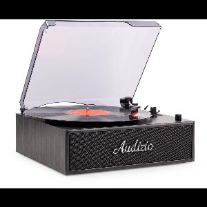 Retro platenspeler - Audizio Reno - Platenspeler met speakers - Auto-stop functie - LP speler voor vinyl - Zwart