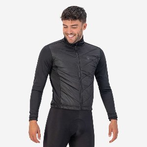 Rogelli Wadded II Winter Fietsjack Heren - Wielrenjack - Winddicht - Zwart - Maat 3XL