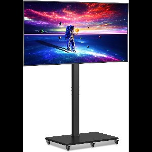 Unyqoos® Verstelbare tv-standaard op wielen voor grote flatscreens tot 70 inch