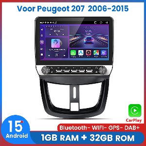 Awesafe Autoradio - 10.1 Inch Touchscreen - Geschikt Voor Peugeot 207 2006 t/m 2015 - Draadloos Apple CarPlay Android Auto - Bluetooth RDS DSP Wifi - 1GB RAM + 32GB ROM - Radio Scherm - 2006 2007 2008 2009 2010 2011 2012 2013 2014 2015
