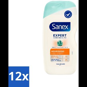 12 x Sanex – Douchegel – Expert Skin Health Nourishing Agave – 400 ml - Douchegel - Voedend - Hydraterend - Verzachtend - Huidverzorging