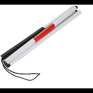 JeiibrZui Wandelstok - Opvouwbare wandelstok - Reflecterend ontwerp, veilig en antislip - 1 stuk - Ideaal voor mensen met een visuele beperking - Wit