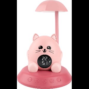 HiBuddies Nachtlamp & Wekker Met Geluidseffecten Voor Kinderen - Sun de Kat - Slaaptrainer